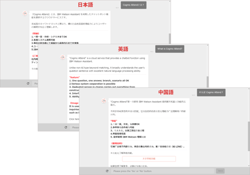 チャットボットで多言語対応した時のイメージ